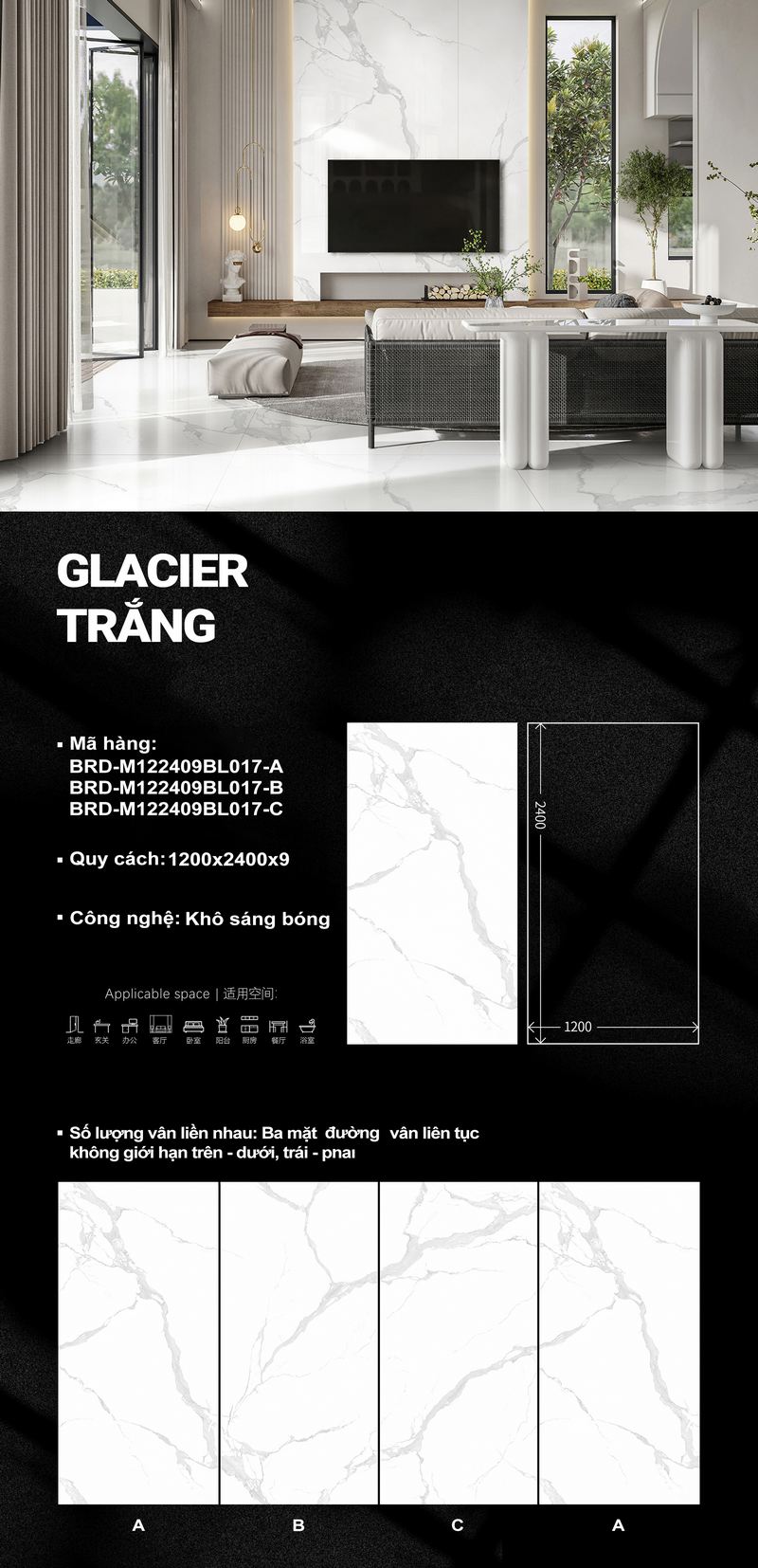 Glacier Trắng M122409BL017