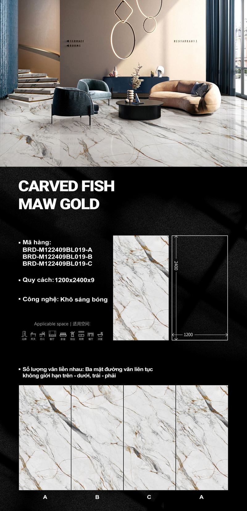 Carved fish maw Gold M122409BL019