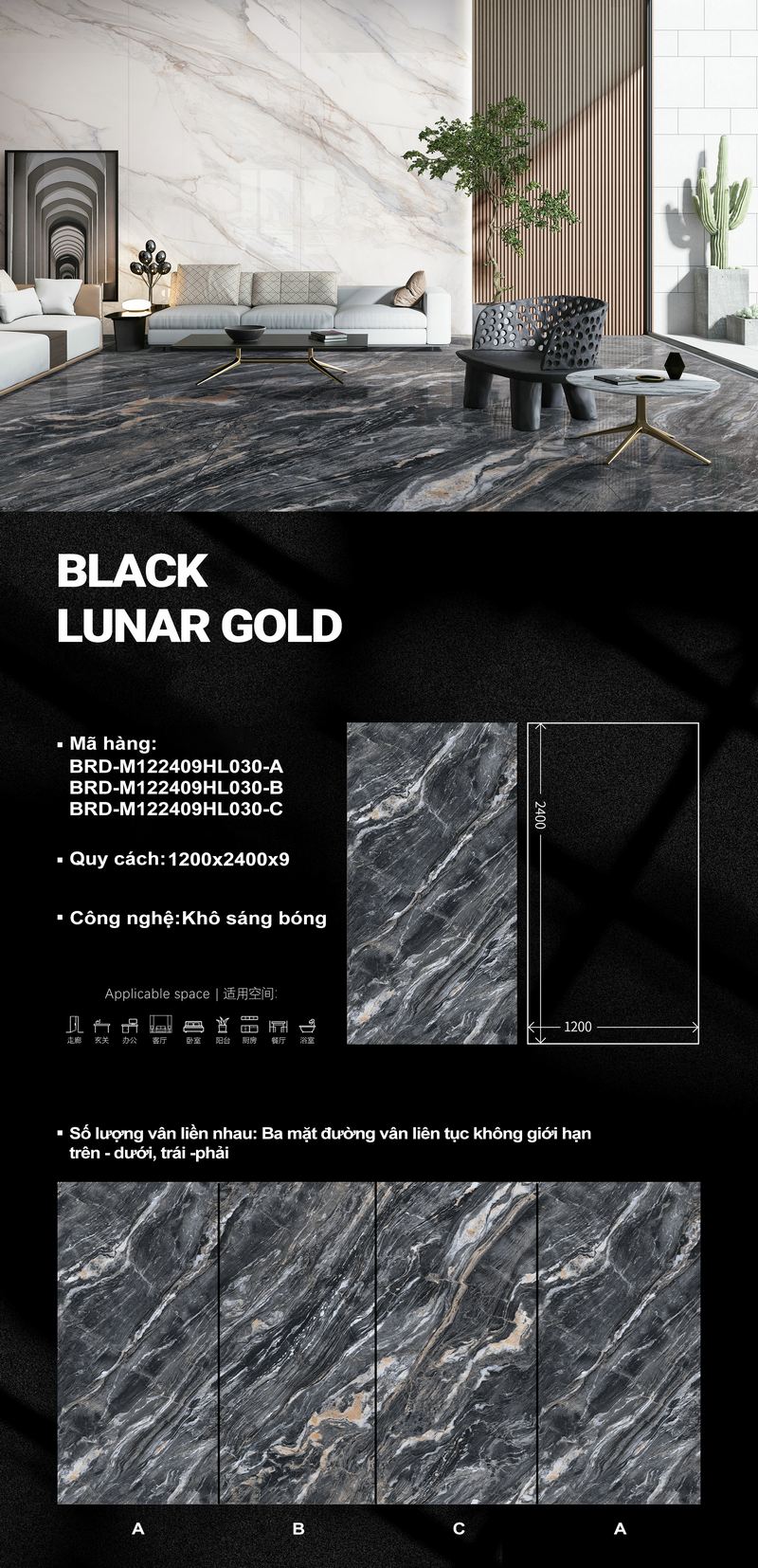 Black Lunar Gold M122409HL030