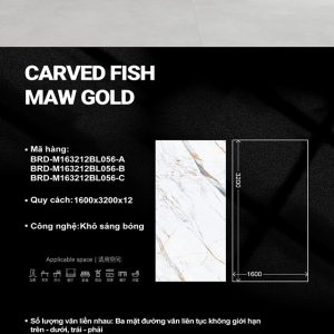 Carved fish maw gold M163212BL056
